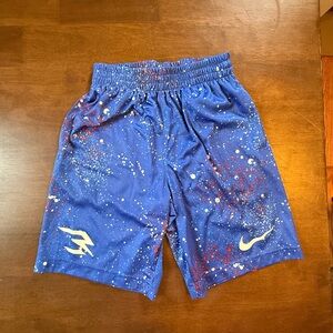 Nike Kids Blue and Red Splatter Shorts
